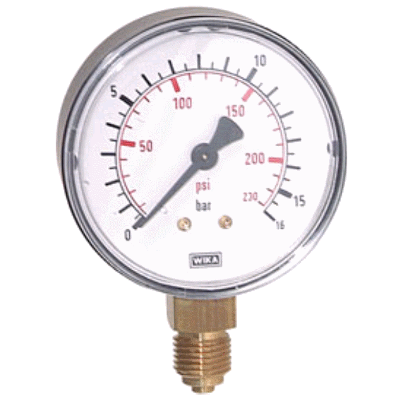 Manometer D 40 mm, 0 - 10 bar, G 1/8\" unten