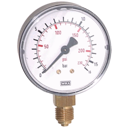 Manometer D 40 mm, 0 - 16 bar, G 1/8\" unten