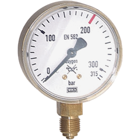Schweitechnik-Manometer 63mm, 0 - 315 bar, Sauerstoff
