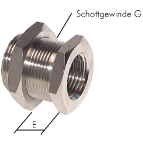 Schottverschraubung G 1/2\"-M 28 x 1,5, 16 bar MS vernickelt