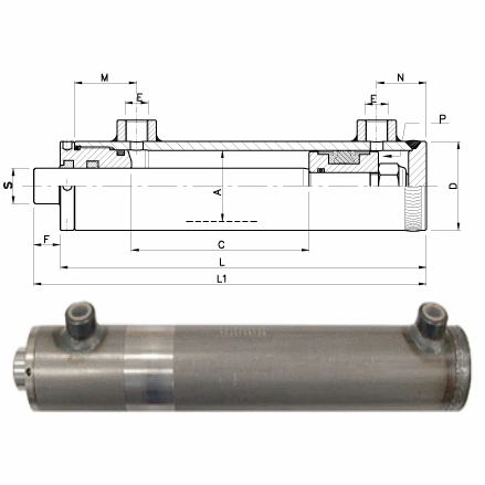 Hd.-Zylinder Bauform A 50 x 30 x 200 mm Hub